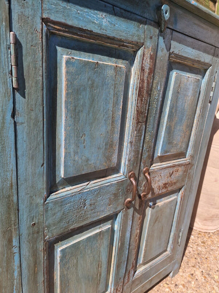 Antique Vintage Indian Blue  Wooden Storage Kitchen Bathroom Drinks Cabinet