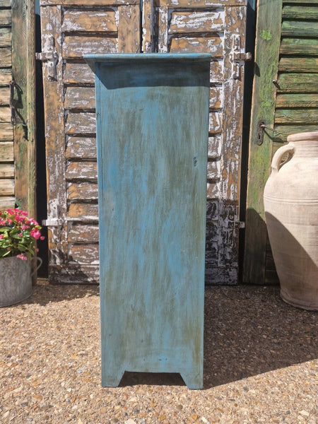 Antique Vintage Indian Blue  Wooden Storage Kitchen Bathroom Drinks Cabinet