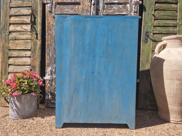 Antique Vintage Indian Blue  Wooden Storage Kitchen Bathroom Drinks Cabinet