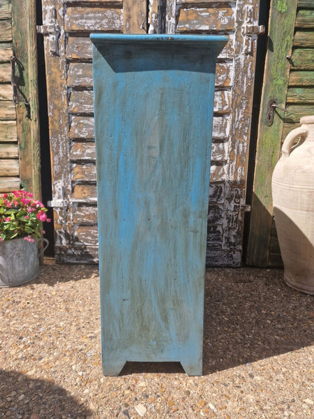 Antique Vintage Indian Blue  Wooden Storage Kitchen Bathroom Drinks Cabinet
