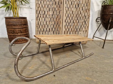 Vintage Rustic Traditional Wooden Sleigh Sledge Christmas Shop Window Display