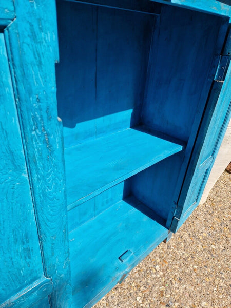 Antique Vintage Indian Blue  Wooden Storage Kitchen Bathroom Drinks Cabinet
