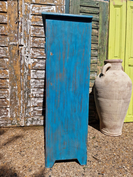Antique Vintage Indian Blue  Wooden Storage Kitchen Bathroom Drinks Cabinet