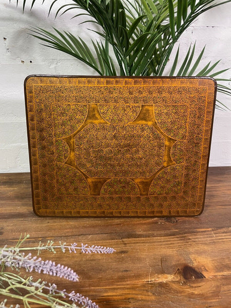 Vintage Original Kashmiri Hand Painted Floral Papier Mache Place Mat