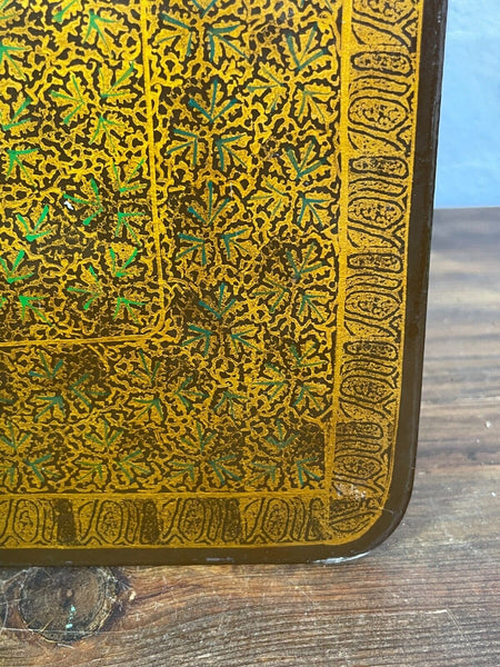 Vintage Original Kashmiri Hand Painted Floral Papier Mache Place Mat