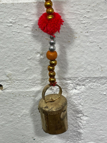 Indian Painted Boho Elephant String Bell Charm Christmas Decoration