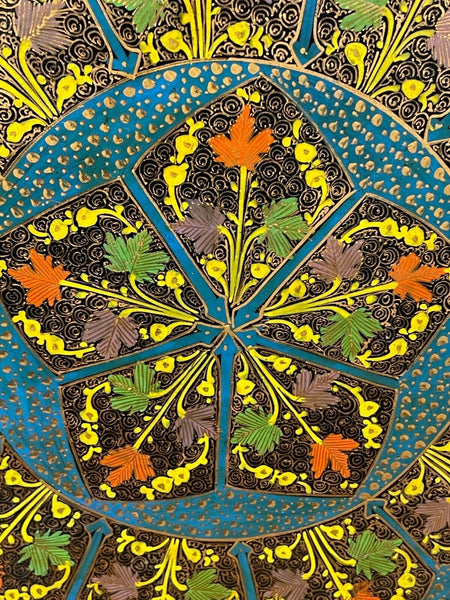 Vintage Original Kashmiri Hand Painted Floral Papier Mache Tray