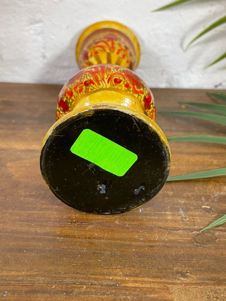 Vintage Hand Painted Kashmir Candle Stick Holder
