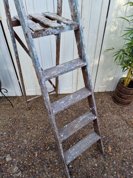 Vintage Rustic French Fruit Picking Decorators Trestle Ladders