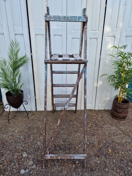 Vintage Rustic French Fruit Picking Decorators Trestle Ladders