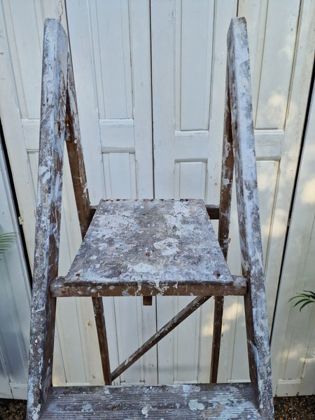 Vintage Rustic French Fruit Picking Decorators Trestle Ladders