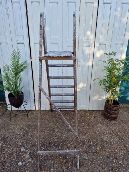 Vintage Rustic French Fruit Picking Decorators Trestle Ladders