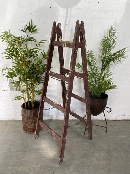 Vintage Rustic French Fruit Picking Decorators Trestle Ladders