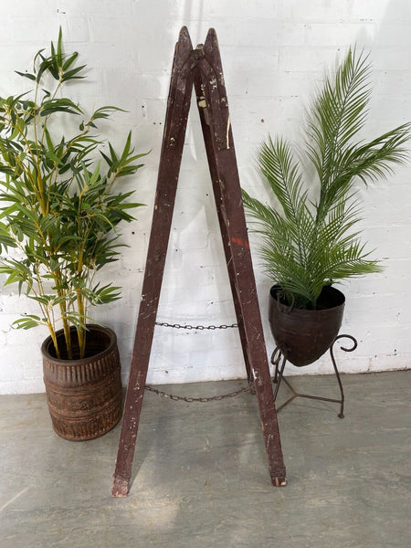 Vintage Rustic French Fruit Picking Decorators Trestle Ladders