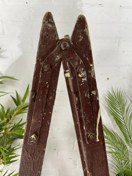 Vintage Rustic French Fruit Picking Decorators Trestle Ladders