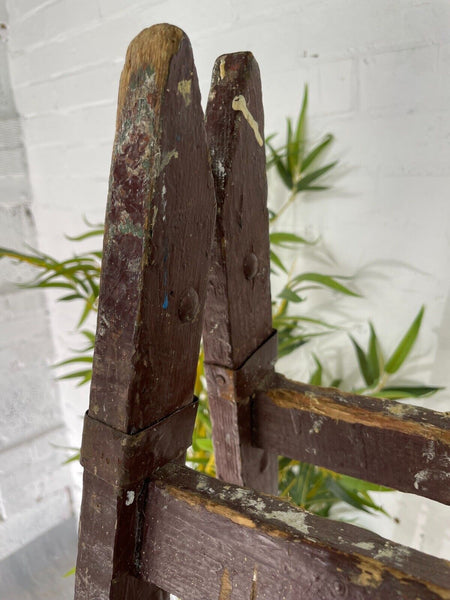 Vintage Rustic French Fruit Picking Decorators Trestle Ladders