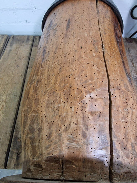 Large Antique French Primitive Wooden Mortar and Pestle Display Prop