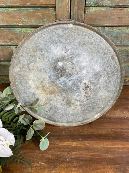 Vintage French European Galvanised Zinc Wash Tub Bucket Pot Garden Planter
