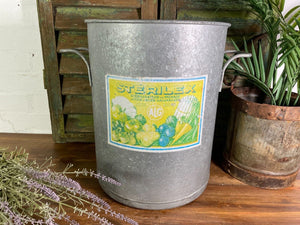 Large Vintage French European Galvanised Wash Tub Garden Planter Log Bin Basket