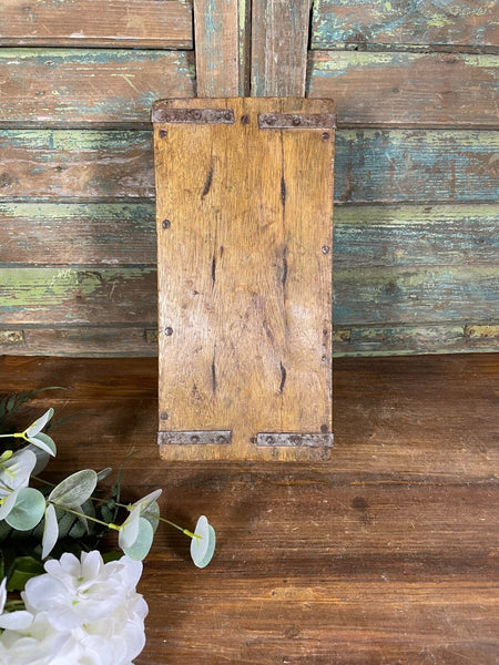 Vintage Rustic Reclaimed Hand Made Wooden Brick Mould Trinket Herb Planter
