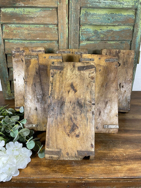 Vintage Rustic Reclaimed Hand Made Wooden Brick Mould Trinket Herb Planter