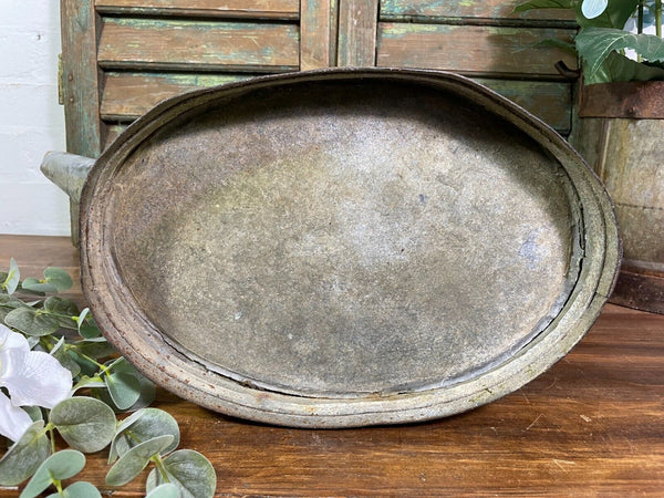 Vintage Large French European Galvanised Zinc Watering Can Garden Planter