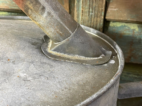 Vintage Large French European Galvanised Zinc Watering Can Garden Planter