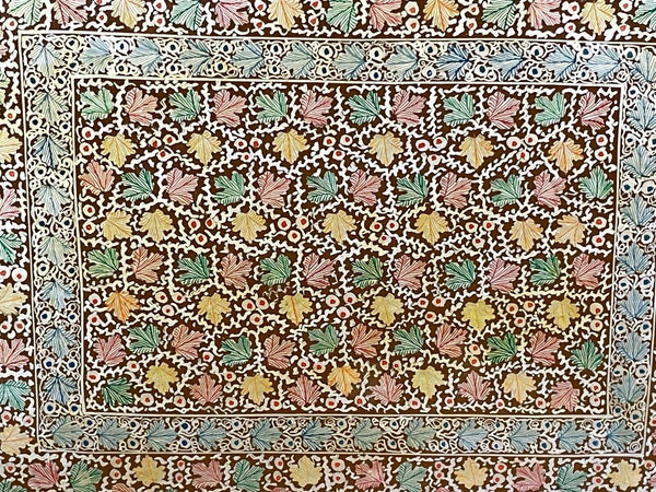 Vintage Original Kashmiri Hand Painted Floral Papier Mache Tray