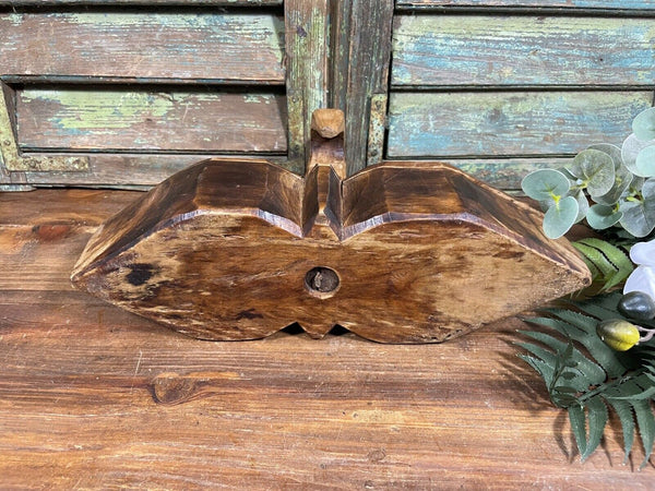 Vintage Indian Hand Crafted Carved Wooden Spice Box