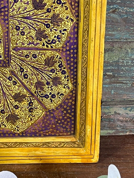 Vintage Original Kashmiri Hand Painted Floral Papier Mache Tray
