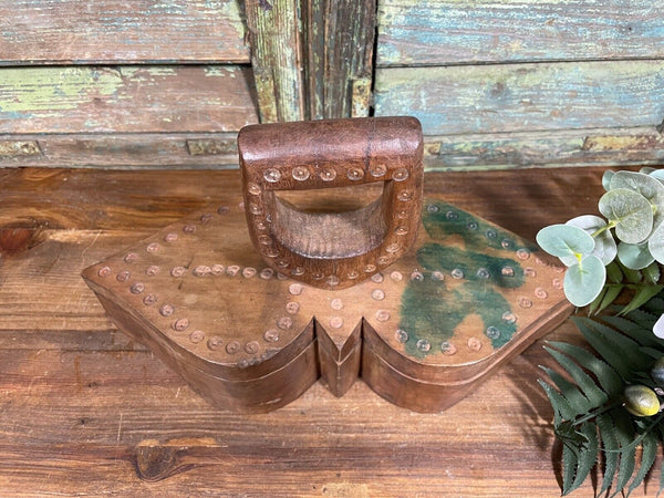 Vintage Indian Hand Crafted Carved Wooden Spice Box