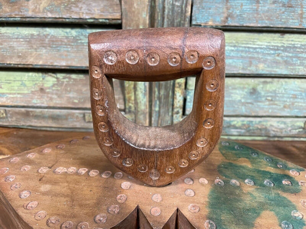 Vintage Indian Hand Crafted Carved Wooden Spice Box
