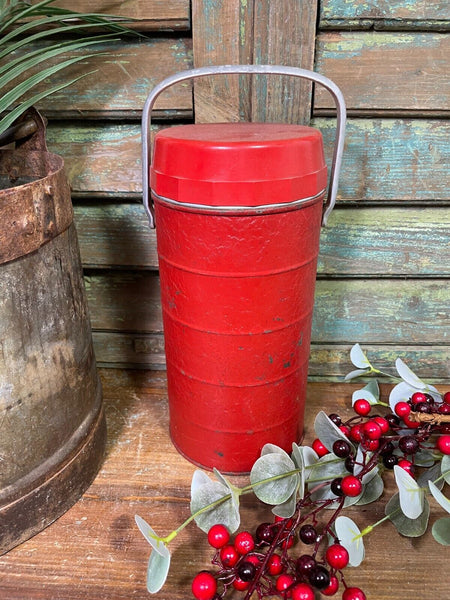 Vintage Retro Thermos Flask Cork Lid Glass Insert
