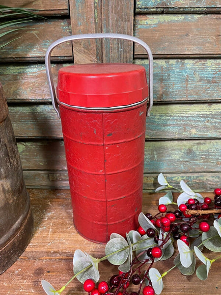 Vintage Retro Thermos Flask Cork Lid Glass Insert