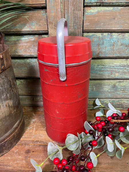 Vintage Retro Thermos Flask Cork Lid Glass Insert