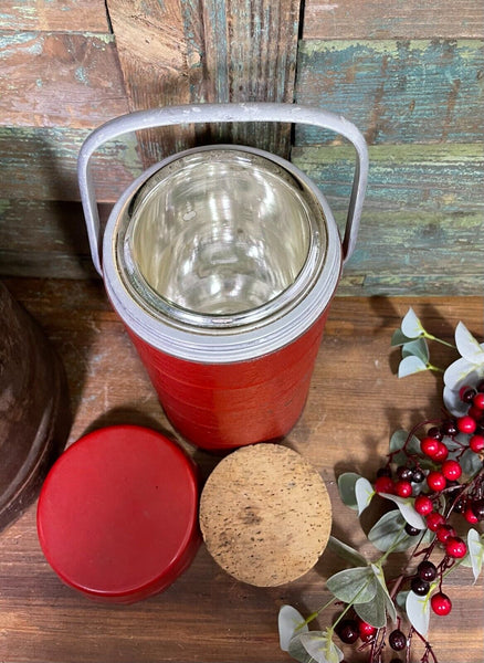 Vintage Retro Thermos Flask Cork Lid Glass Insert