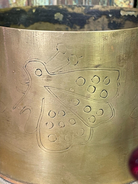 Antique Vintage WW1 WW2 Brass Shell Case Trench Art