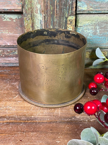 Antique Vintage WW1 WW2 Brass Shell Case Trench Art