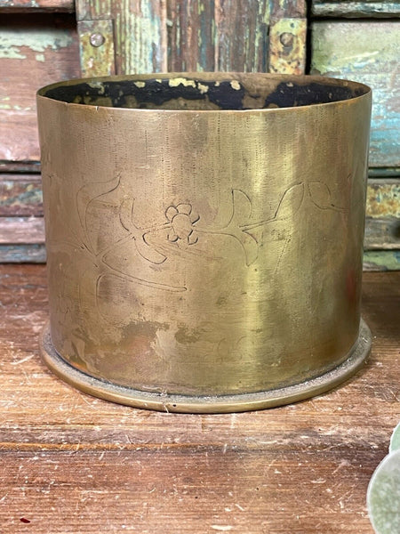 Antique Vintage WW1 WW2 Brass Shell Case Trench Art