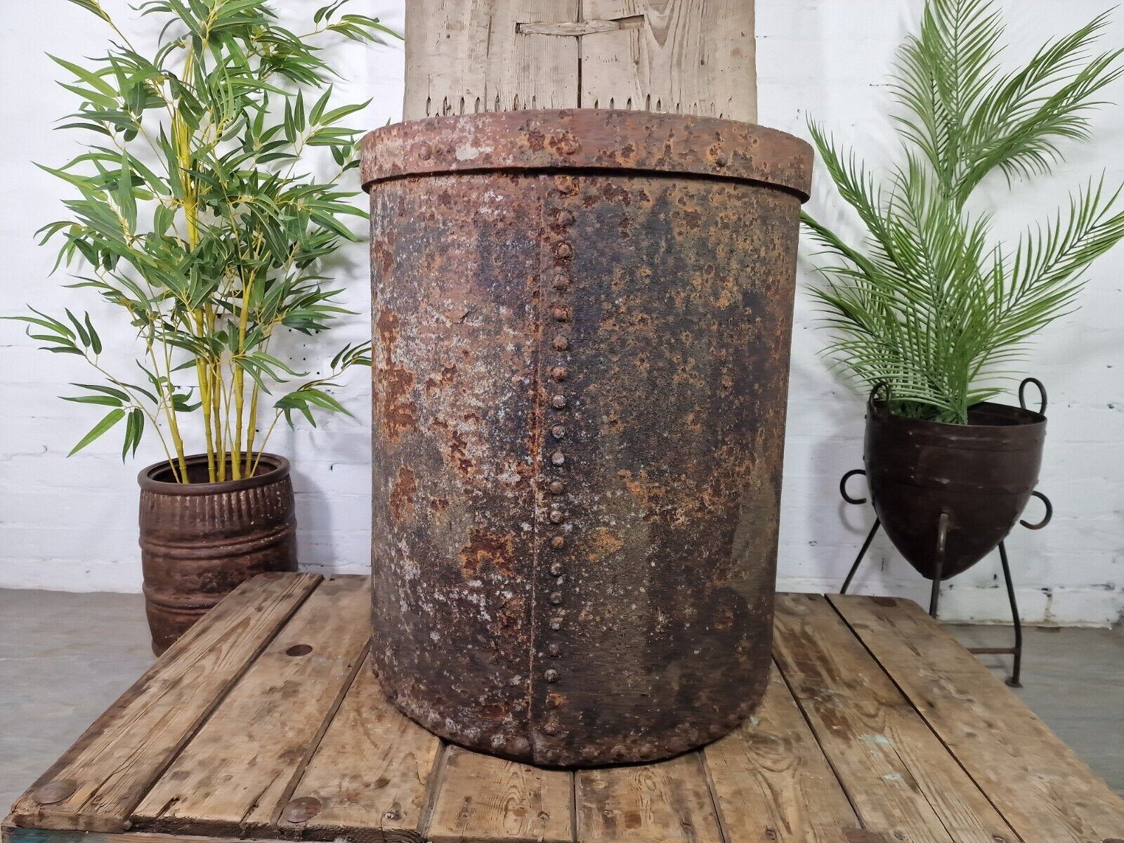 Large French Heavy Duty Industrial Factory Foundry Pot Olive Tree Garden Planter