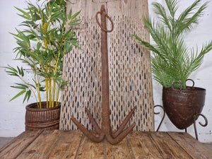 Large Heavy Duty French Vintage Antique Metal Iron Ships Boat Anchor Garden Deco