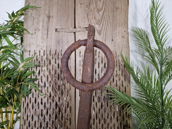 Large Heavy Duty French Vintage Antique Metal Iron Ships Boat Anchor Garden Deco