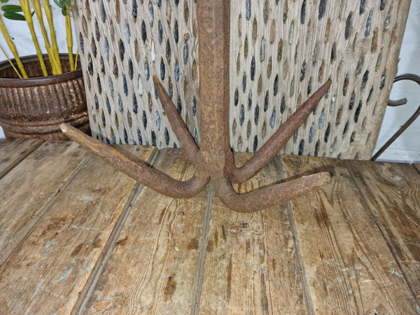 Large Heavy Duty French Vintage Antique Metal Iron Ships Boat Anchor Garden Deco