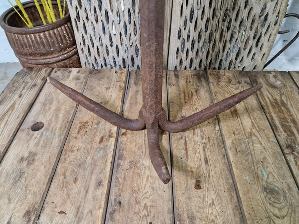 Large Heavy Duty French Vintage Antique Metal Iron Ships Boat Anchor Garden Deco