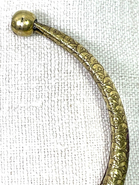 Hand Crafted Traditional Indian Brass Snakeskin Men's Bangle Bracelet