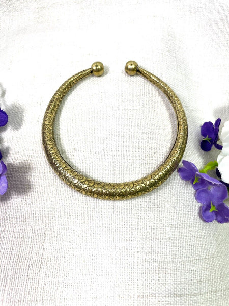 Hand Crafted Traditional Indian Brass Snakeskin Women's Bangle Bracelet