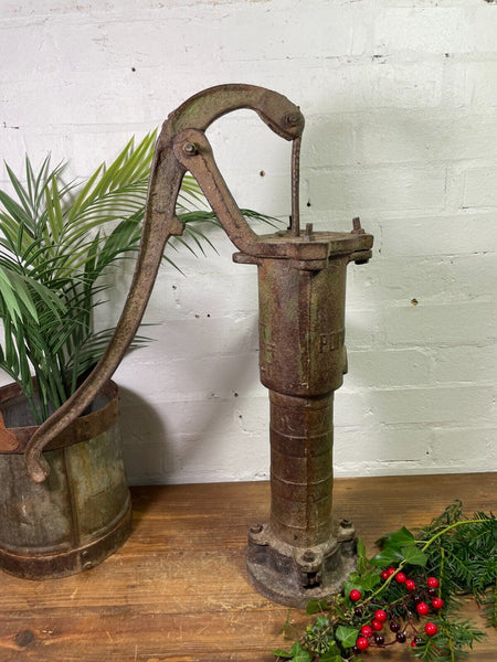 Vintage Antique Indian Cast Iron Well Water Pump Garden Water Feature