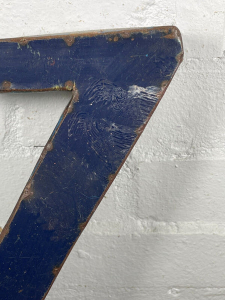 Letter Z Vintage Reclaimed Tin Metal Oil Drum Letters