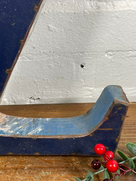 Letter Z Vintage Reclaimed Tin Metal Oil Drum Letters