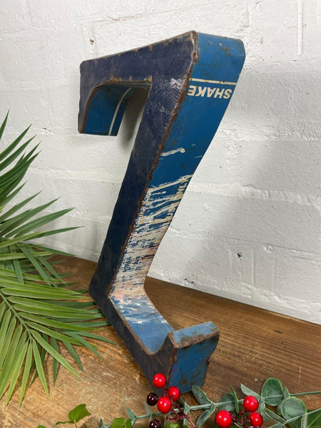 Letter Z Vintage Reclaimed Tin Metal Oil Drum Letters